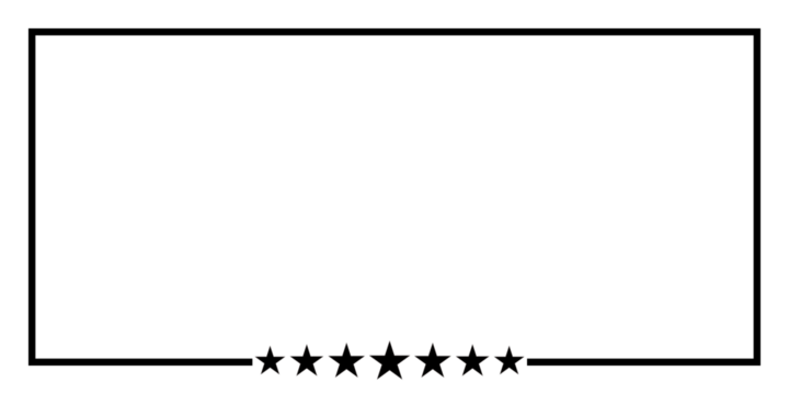 rectangular line frame with stars