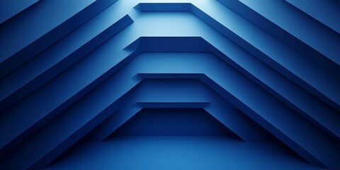 Obraz premium Abstract background design, blue minimalist geometric composition, Generative AI