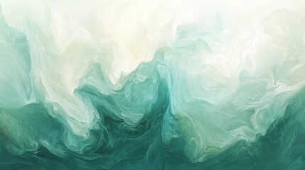 Obraz premium Abstract Teal and White Swirling Marble Texture Background Design