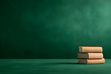 Green Chalkboard Background with Books