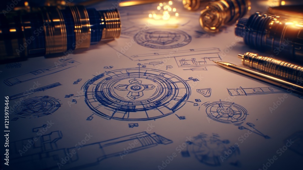 Poster technical drawings and precision components design