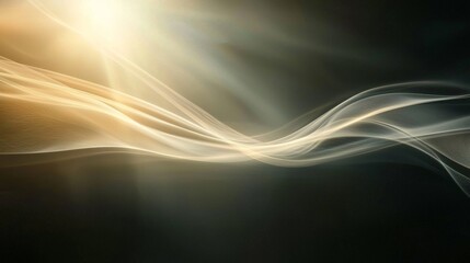 Fototapeta premium Abstract Gold and Black Swirling Smoke Wave Design Elegant Background Texture