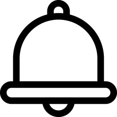 Notification bell line icon, flat style vector illustration