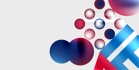 Simple shapes - circles, triangles, rectangles abstract background. Vector Illustration For Wallpaper, Banner, Background, Card, Book Illustration, landing page