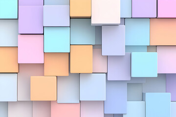 Pastel Cube 3D Abstract Background
