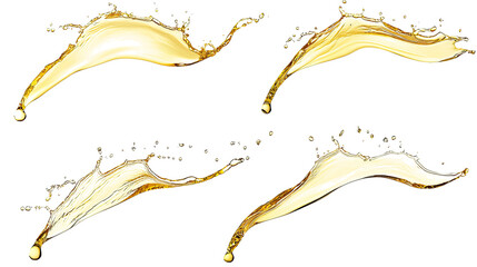 Apple Juice and Oil on Clear Background Generative AI