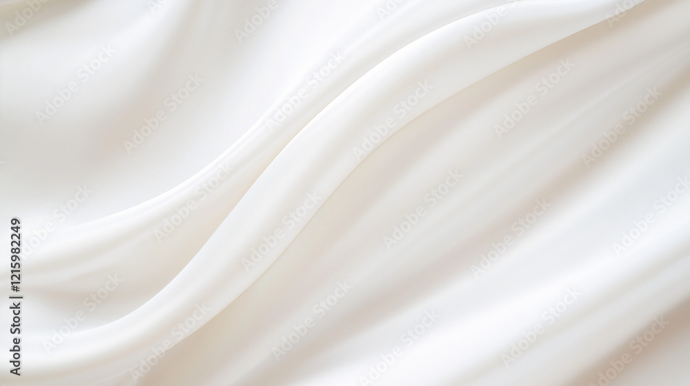 Poster creamy white fabric texture: a close-up abstract image featuring a smooth, delicate, and luminous wh