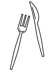 Cutlery set, knife and fork