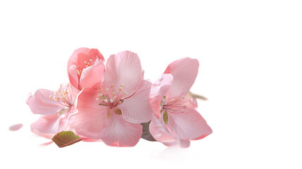 Naklejka premium A soft pink apple blossom flower against a transparent background.