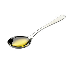 spoon with oil isolated on white