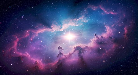 Cosmic Nebula Vibrant Purple Blue Galaxy Background