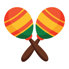 Mexican maraca icon. Traditional percussion instrument with vibrant design. for cultural, festive, or music themed illustrations. Vector illustration.