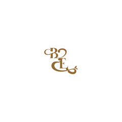 monogram wedding concept initial leaf line BE modern organic logo letter