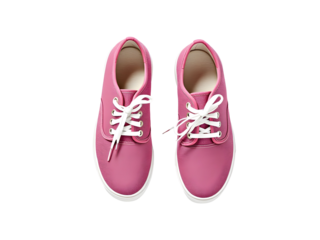 Pair of pink sport sneakers perfect for girls, transparent or isolated on white background
