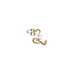 monogram wedding concept initial leaf line BF modern organic logo letter