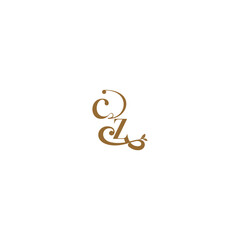 monogram wedding concept initial leaf line CZ modern organic logo letter