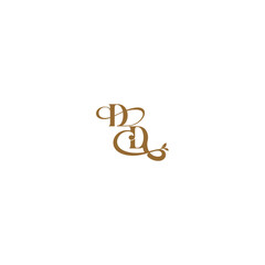 monogram wedding concept initial leaf line DD modern organic logo letter
