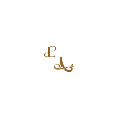 monogram wedding concept initial leaf line LJ modern organic logo letter