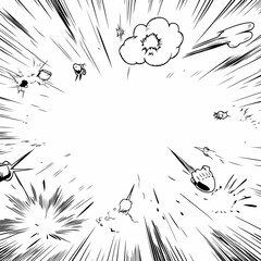 Comic Book Style Explosion Background Illustration