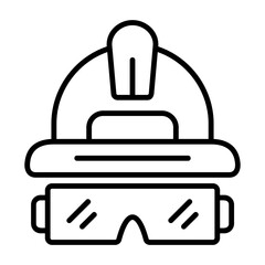 Workers Helmet Outline Style Icon