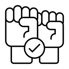 Trade Union Hall Outline Style Icon