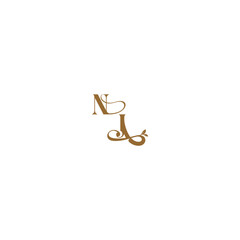 monogram wedding concept initial leaf line NJ modern organic logo letter