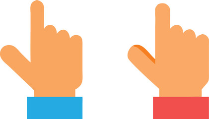 Two hands pointing upwards, a simple graphic design element.