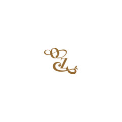 monogram wedding concept initial leaf line OZ modern organic logo letter
