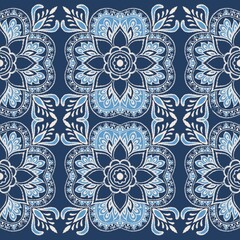 Beautiful designs decorate the tapestry of aesthetic beauty, and the blending of blue tones create an elegant appearance. 