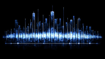 Blue Cityscape Abstract Illustration