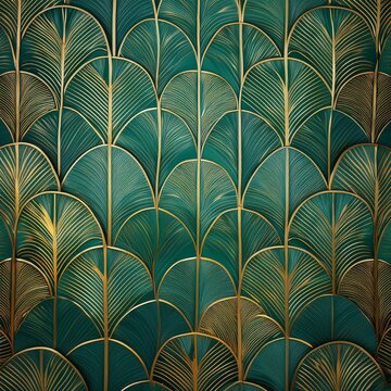 Fototapeta golden art deco wallpaper. Nature backgrounds design flower