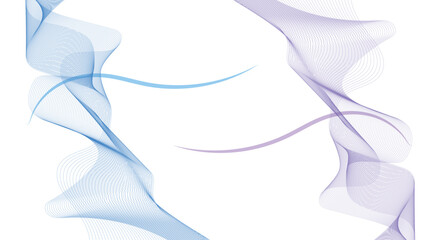 Abstract colorful fading linear wave on white background. Futuristic dynamic motion concept. Abstract grey, white smooth element swoosh speed wave modern stream transparent background. 