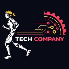 Tech company brand logo design
