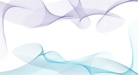 Abstract colorful fading linear wave on white background. Futuristic dynamic motion concept.  Abstract black lines wave curve motion on white background. Vector Illustration.