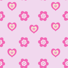 Seamless vector pattern with pink hearts for Valentine's Day, perfect for romantic designs and wedding invitations