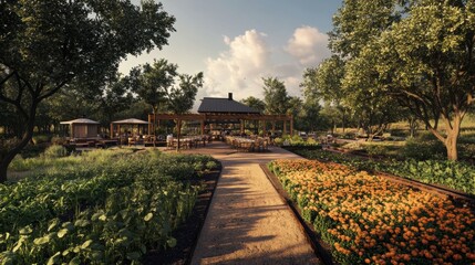 A farm-to-table restaurant sourcing fresh ingredients directly from nearby farms