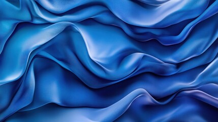 Obraz premium Abstract Blue Silk Waves: A Textured Digital Art Piece