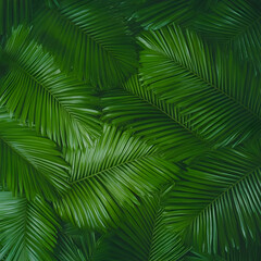 Lush Green Palm Leaf Background Illustration