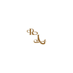 monogram wedding concept initial leaf line RJ modern organic logo letter