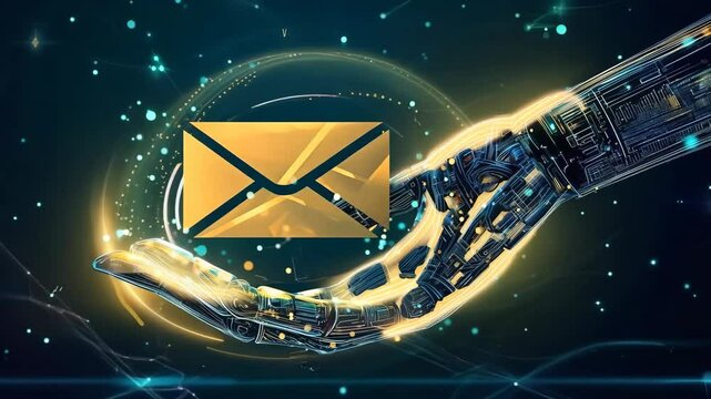 AI holding mailing, send notice, message receive.