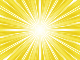 激しく放射するグラフィカルな集中線背景_ライトイエロー