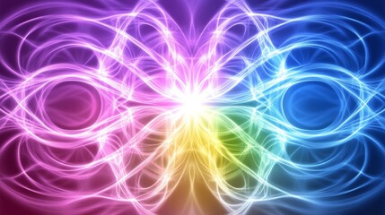 Fototapeta premium Vibrant Rainbow Energy Abstract Art Design