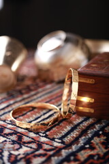 Indian ethnic golden bangles and bracelet 