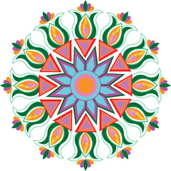 Abstract beauty flower colorful mandala ornament design vector 