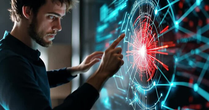 Researcher Programming Quantum Algorithm on Touch Interface