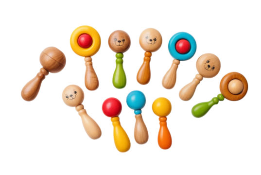 Wooden rattles Baby toys PNG