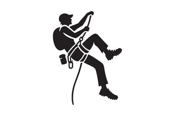 Black Climber Icon Elegant Vector Artwork
