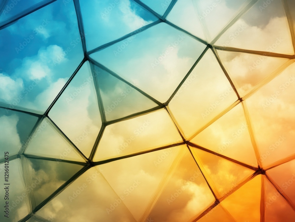 Poster dynamic geometric patterns in abstract art creative studio digital illustration modern environment a