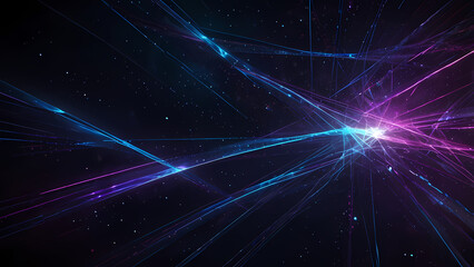 Fototapeta premium Futuristic Abstract Background with Glowing Light Lines in a Starry Void