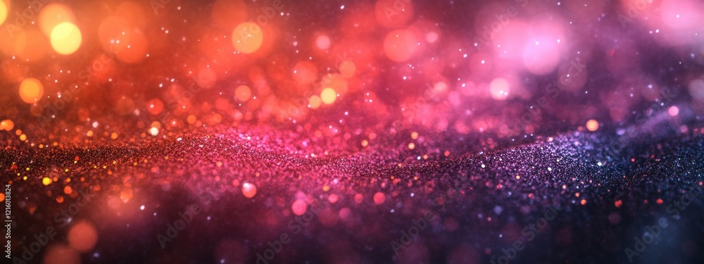 Poster vibrant bokeh bliss, a dazzling display of multicolored shimmering highlights creating a joyful, fes